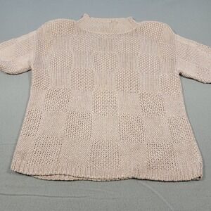 Vintage Liz Claiborne Silk Blend Knit Top Short Sleeve‎ Mock Neck Sweater Small